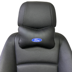 Подушка под шею черная с вышивкой 